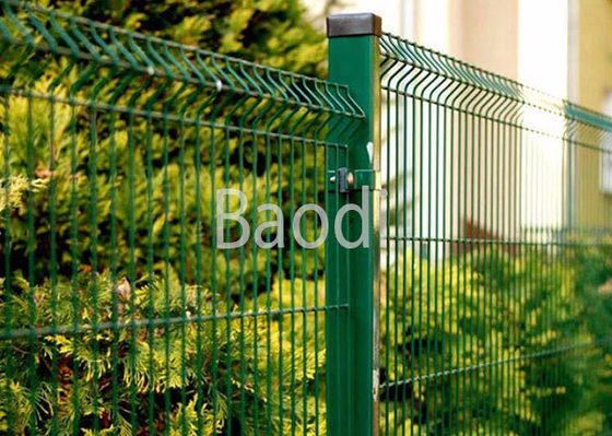 La cerca verde de la malla de alambre del poliéster, fácil instala los paneles soldados con autógena de la valla de seguridad