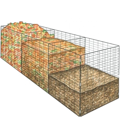 Revestimiento resistente a la corrosión y alambre de 2,0 mm / 4,0 mm hacen que el compostaje en el hogar sea fácil con el contenedor de compostaje de malla de alambre rectangular