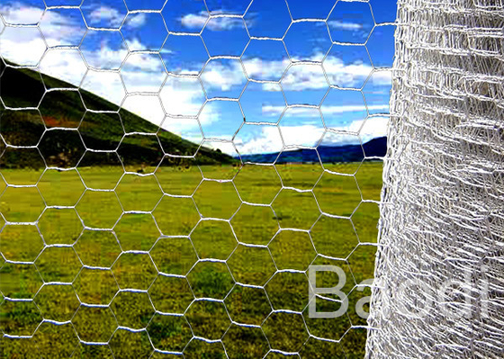 Forma hexagonal galvanizada rodada de la malla de alambre del pollo del hierro para la barandilla de la carretera