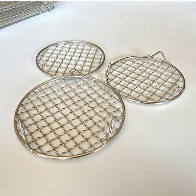 Red de parrilla de barbacoa de carbón no adhesivo y de acero inoxidable duradero para parrillar sin esfuerzo 2cm / 5cm Piernas/ pies