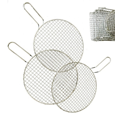 Grill de carbón vegetal para exteriores Grilla de cocina versátil malla de barbacoa de acero inoxidable duradera compatible con parrillas redondas o rectangulares