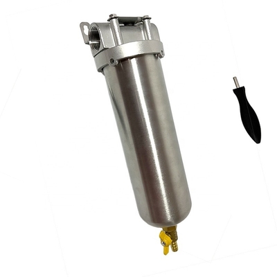 2000ml Capacidad 10 pulgadas de acero inoxidable de filtro de prefiltración de agua carcasa para aplicaciones de filtración de cartucho único