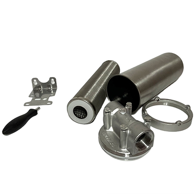 20 pulgadas de filtración de agua de acero inoxidable cartucho único de filtro de la carcasa Manual Fuente y funcionamiento