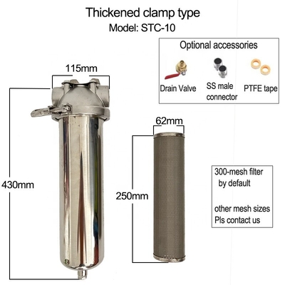 1 &quot; Interfaz BSP Filtro de tubería de acero inoxidable para filtración específica Diseño personalizable NPT/BSPT/BSP Nivel de rosca