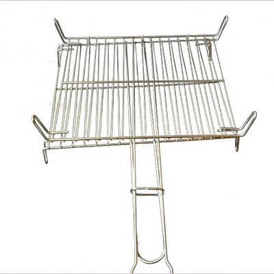 25*30 Galvanizado Grill de barbacoa rectangular con malla de alambre de barbacoa con mango