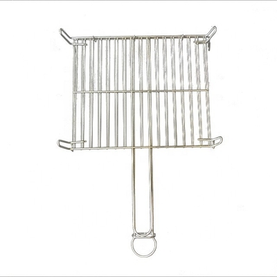 25*30 Galvanizado Grill de barbacoa rectangular con malla de alambre de barbacoa con mango