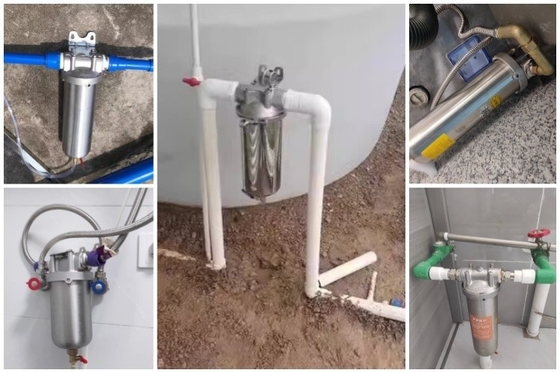 Prefiltro de acero inoxidable de flujo de 10 pulgadas para una circulación óptima de agua en entornos domésticos