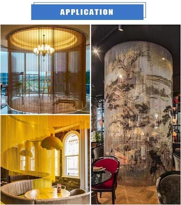 27 kg/m2 Cortinas exquisitas de malla de cadena para decoración contemporánea del hogar Tejidas y duraderas