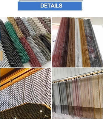 Servicio de corte de malla de alambre de aluminio para un color dorado duradero y elegante en espacios comerciales