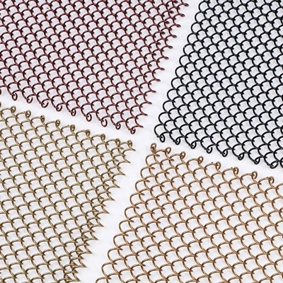 Cintas de malla de alambre en espiral modernas de enlace de cadena para diseño contemporáneo Apertura 6mm