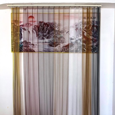 Cintas de malla de alambre en espiral modernas de enlace de cadena para diseño contemporáneo Apertura 6mm