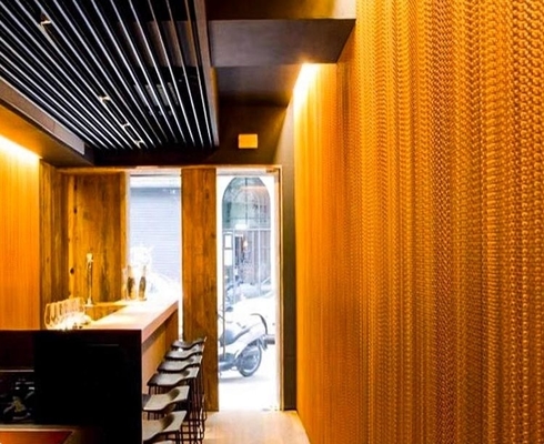 Servicio de corte Cortina de malla metálica de aluminio elegante para interiores modernos 1.27kgs/m2