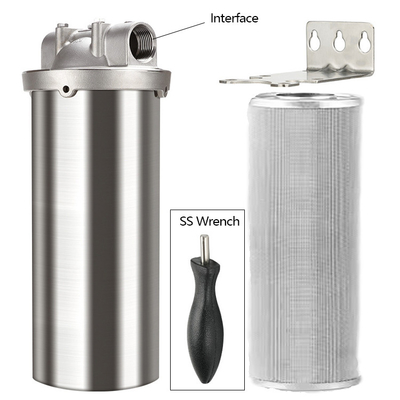 Cartucho de filtro de 10 pulgadas SS304/SS316 Material Diseño ecológico para el sistema de filtración de agua doméstica
