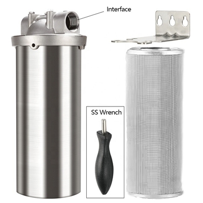 Prefiltro de acero inoxidable pulido de 10 pulgadas para el sistema de purificación de acero de flujo