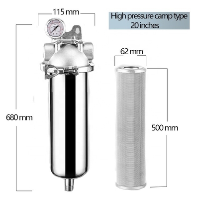Prefiltro de 20 pulgadas diseñado para hogares urbanos, protección avanzada contra moho privado, acero inoxidable compacto resistente a la corrosión