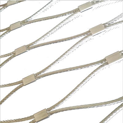 Tamaño de malla de 20 mm a 200 mm Maquillaje decorativo arquitectónico de alambre de cuerda de acero inoxidable con técnica tejida