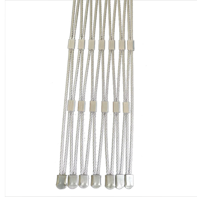 Tamaño de malla de 20 mm a 200 mm Maquillaje decorativo arquitectónico de alambre de cuerda de acero inoxidable con técnica tejida