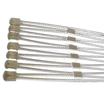 Balaustradas de protección de malla de acero inoxidable de tipo ferrule flexible cuerda de alambre de animal de recinto de malla