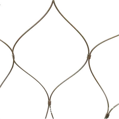 Tamaño de malla de 20 mm a 200 mm Maquillaje decorativo arquitectónico de alambre de cuerda de acero inoxidable con técnica tejida