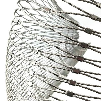 Balaustradas de protección de malla de acero inoxidable de tipo ferrule flexible cuerda de alambre de animal de recinto de malla